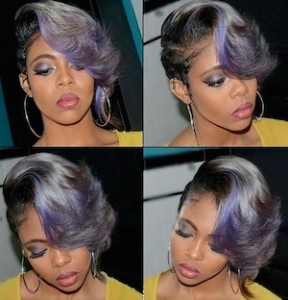 Purple And Grey Baylage Ombre Pixie Cut