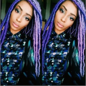 Pastel Faux Locs with shades of purple