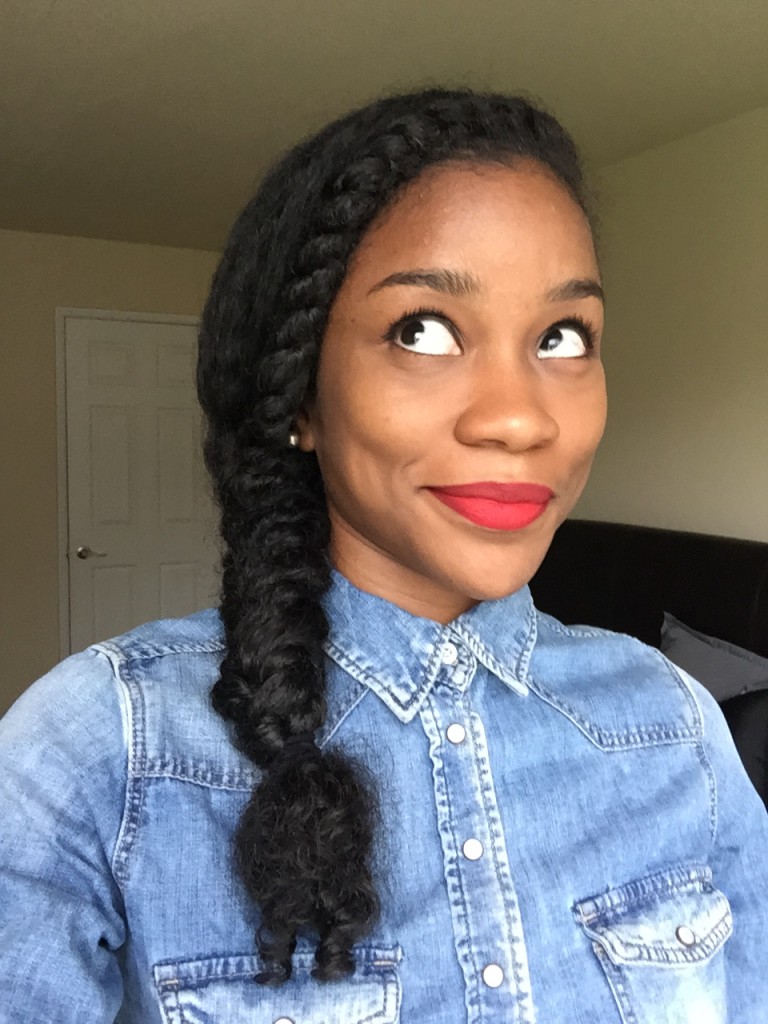 Fishtail braid on Naturally curly hair